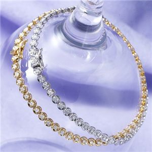 K18 1CTダイヤモンドテニスブレスレット WG(ホワイトゴールド)