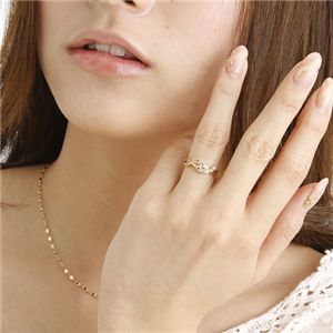 K18YG0.5ct ダイヤモンドデザインリング スイート10 7号