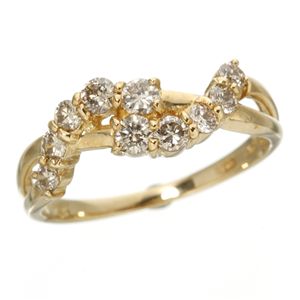 K18YG0.5ct ダイヤモンドデザインリング（指輪） スイート10 9号