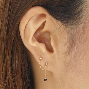 【訳あり・在庫処分】K10PGツインダイヤモンドピアス