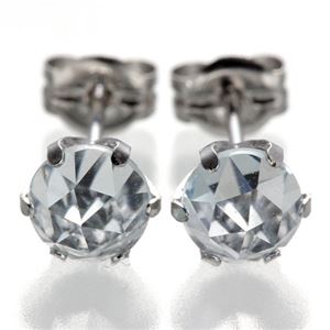 K18WGローズカットピアス ブルートパーズ