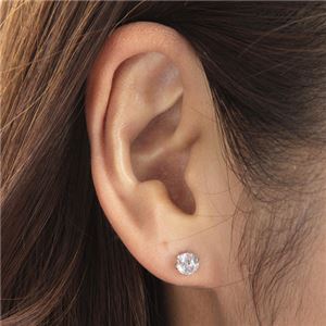 K18WGローズカットピアス ブルートパーズ