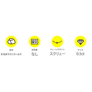 【訳あり・在庫処分】K18WG 0.5ctダイヤモンドペンダント/ネックレス スクリューチェーン