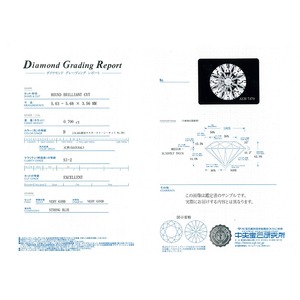 Dカラー SI2 エクセレントカット プラチナPT999 0.7ctダイヤモンドペンダント/ネックレス 鑑定書付き（中央宝石研究所）