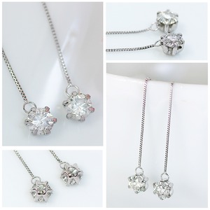 プラチナ 0.6ctダイヤモンドピアス チェーンピアス