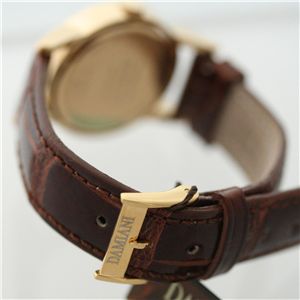 D-SIDE　イエローゴールドケース　ホワイト文字盤　ブラウンクロコダイルベルト 30001818