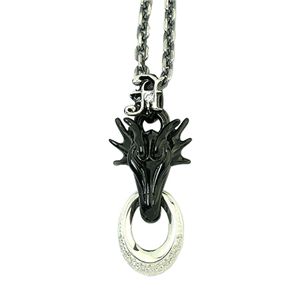 オーバルワイバーンクリップチャームBK PAVE