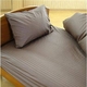 【寝具】サテンストライプ カバー3点セット シングル（掛布団・ベッド・枕カバー）　ブラウン