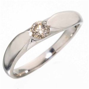 シャンパンゴールドダイヤモンド 0.2ct一粒 リング9号