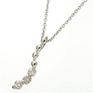 スターリングシルバー ダイヤ合計0.2ct ジャーニーペンダント
