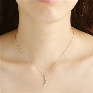 スターリングシルバー ダイヤ合計0.2ct ジャーニーペンダント