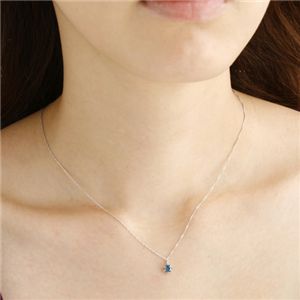 K18WG トリートインディゴブルーダイヤ0.3ct プチペンダント