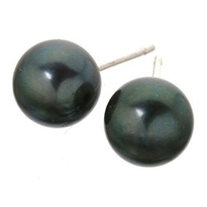 あこや真珠6mm珠スタッドピアス トリートブラック