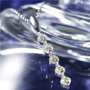 Pt100 0.4ctイエローダイヤモンド Iラインペンダント