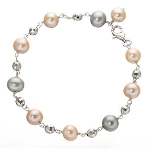池蝶真珠 2カラー使用 パールブレスレット