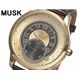 MUSK(ムスク) メンズクラシカル レザーウォッチ MP2198-01 ゴールド