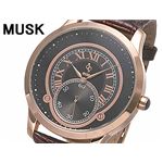 【取り扱い終了】MUSK(ムスク) メンズクラシカル レザーウォッチ MP2198-05 ピンクゴールド