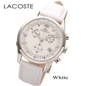 LACOSTE(ラコステ) ラウンドクロノグラフ レザー 7000C30 ホワイト