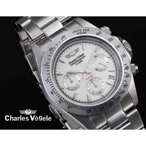 Charles Vogele(シャルル・ホーゲル) メンズクロノグラフブレスウォッチ CV-7873-2