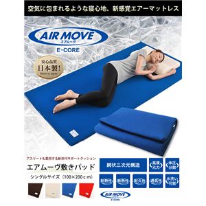 エアムーヴ(AIRMOVE)敷きパッド 日本製 三次元網状構造 洗える 快眠 体圧分散マットレス シングル アイボリー