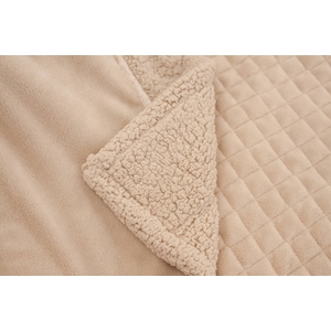  ベージュ　マイクロファイバーぬくぬく2枚合わせ毛布（ボリュームタイプ）