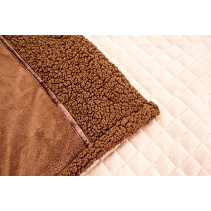 ブラウン　マイクロファイバーぬくぬく2枚合わせ毛布（ボリュームタイプ） ダブル ブラウン