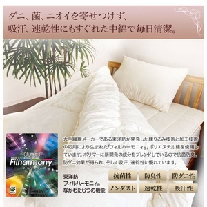 東洋紡フィルハーモニィ抗菌防臭防ダニ吸汗寝具セット　シングル6点　ベージュ