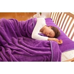 ふっくらマシュマロタッチ マイクロファイバー毛布&敷きパッドセット シングル パープル