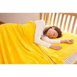 ふっくらマシュマロタッチ マイクロファイバー毛布&敷きパッドセット シングル イエロー