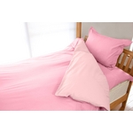 マットレス付きふかふか増量羽根布団寝具 7点セット シングルサイズ ピンク×パールピンク