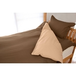 マットレス付きふかふか増量羽根布団寝具 7点セット シングルサイズ ブラウン×ベージュ