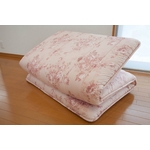 東洋紡フィルファーモニィ綿使用 ボリューム3層式 敷布団 シングルサイズ ピンク系柄おまかせ