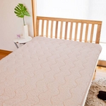 マイクロファイバーぬくぬく敷パッド　ダブルサイズ　ベージュ