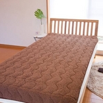 マイクロファイバーぬくぬく敷パッド　ダブルサイズ　ブラウン