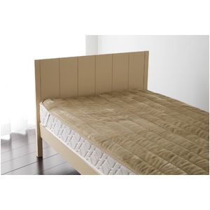 ぽかぽか温感加工ロングファー敷パッド シングル ベージュ