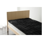 ぽかぽか温感加工ロングファー敷パッド ダブル ブラック