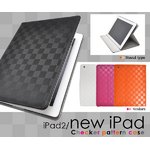 新しいiPad・iPad2用モダン市松模様ケース　ブラック