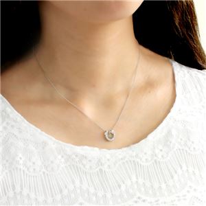 【訳あり・在庫処分】 シルバー 馬蹄2トップ誕生石ネックレス 8月 ペリドット