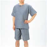 ダンガリー二重ガーゼパジャマ(半袖・半ズボン)SS