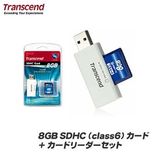 Transcend 8GB SDHCiclass6jJ[h+J[h[_[Zbg@̏ڍׂ݂