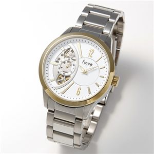 ficce(フィッチェ) ツインムーブ(クォーツ&自動巻) メンズブレスウォッチ FC11027-03/ホワイト