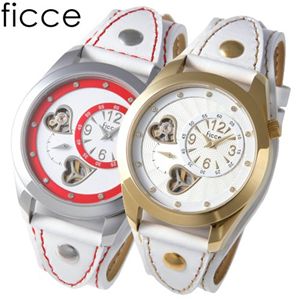 ficce(フィッチェ) ツインムーブ レディースサマー レザーウォッチ FC-11031 SS(ホワイト)