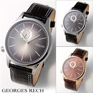 GEORGES RECH(ジョルジュレッシュ) メンズ スモールセコンド レザーベルト ウォッチ GR-14029-01/シルバー×ブラックグラデーション 第2画像