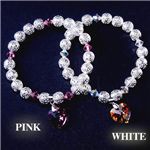 CRUNCHYシルバー！SWAROVSKIブレス(ホワイト)