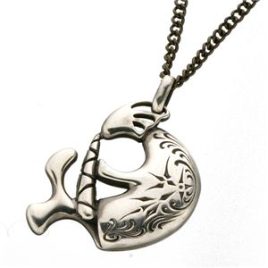 幸運のココペリシルバーネックレス 40cm/小判チェーン