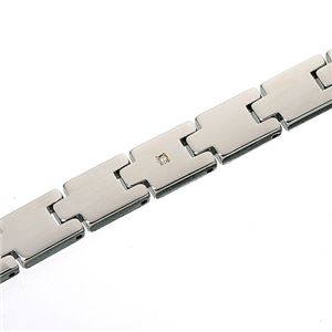 一粒ダイヤモンドチタン仕上げメンズブレス 20cm