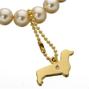 貝パールドッグブレスレット ダックスフンド Sサイズ
