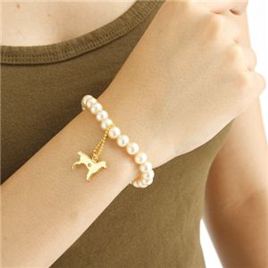 貝パールドッグブレスレット スピッツ Mサイズ