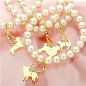 貝パールドッグブレスレット スピッツ Mサイズ