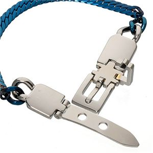 ヘリンボーン美錠ブレスレット ブルー